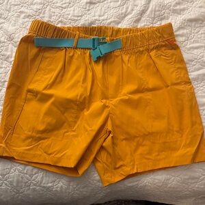 Ozark Trail Vibrant Orange Athletic Shorts with Teal Belt